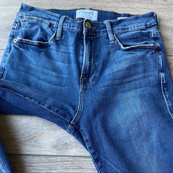 Frame  Denim Le High Skinny Stagger Hem Woodhaven - Picture 6 of 16